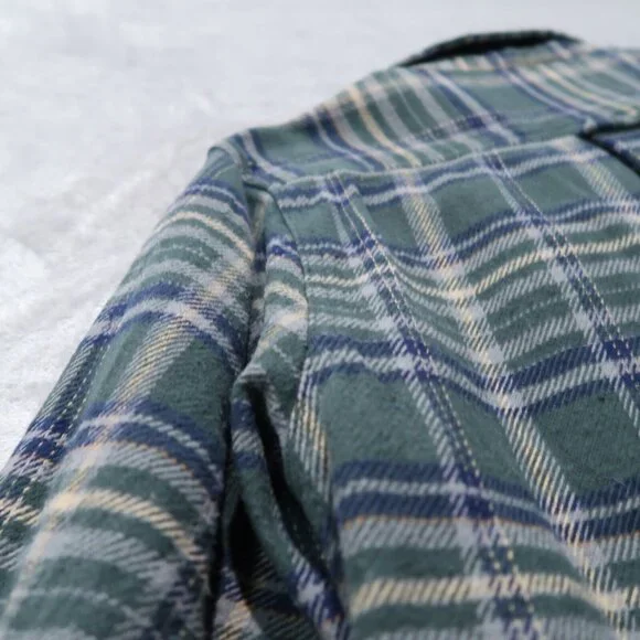 Woolrich Shirt Mens M Green Brawny Flannel Plaid Shacket Button Down Outdoors - Picture 7 of 16